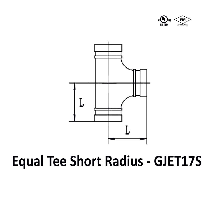 Grooved equal tee short radius
