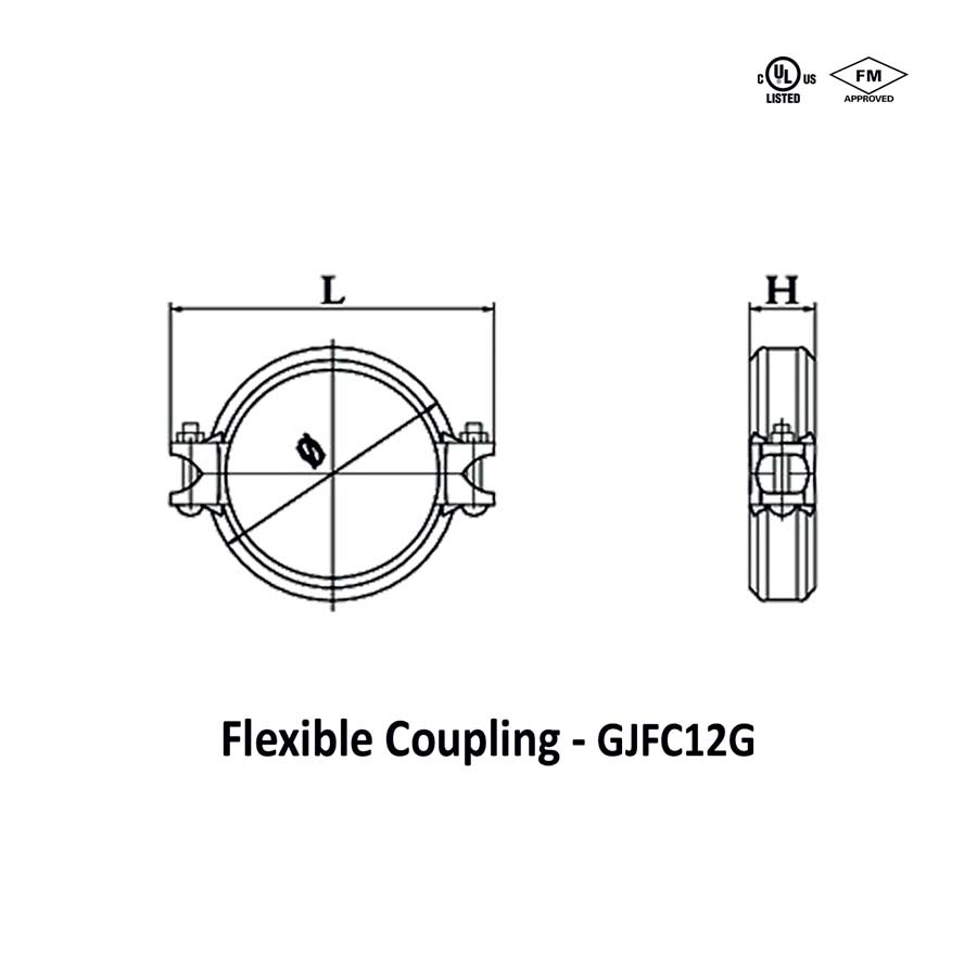 Flexible Coupling GJFC12G Grooved Fittings | Grooved Pipe Fittings | Grooved Fittings Manufacturer