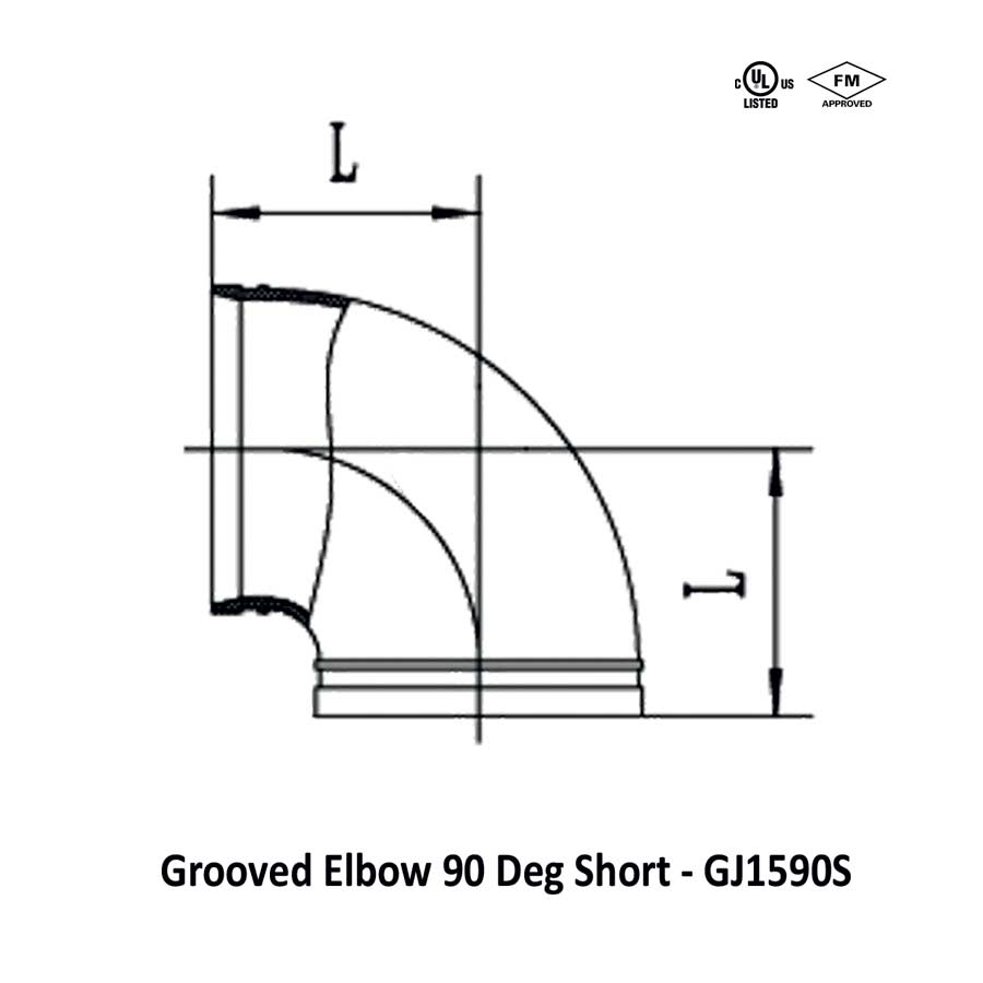 Grooved Elbow 90 deg short