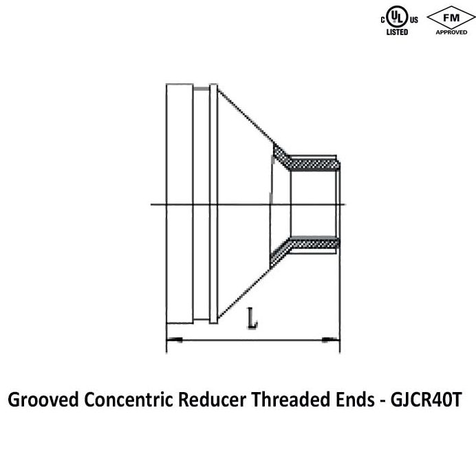 grooved concentric reducer threaded ends