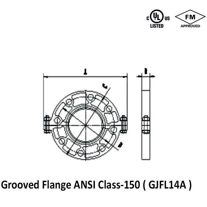 Grooved Flange ANSI Class-150