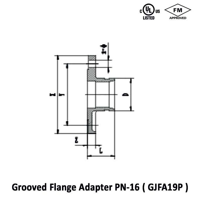 Grooved Flange Adapter PN-16
