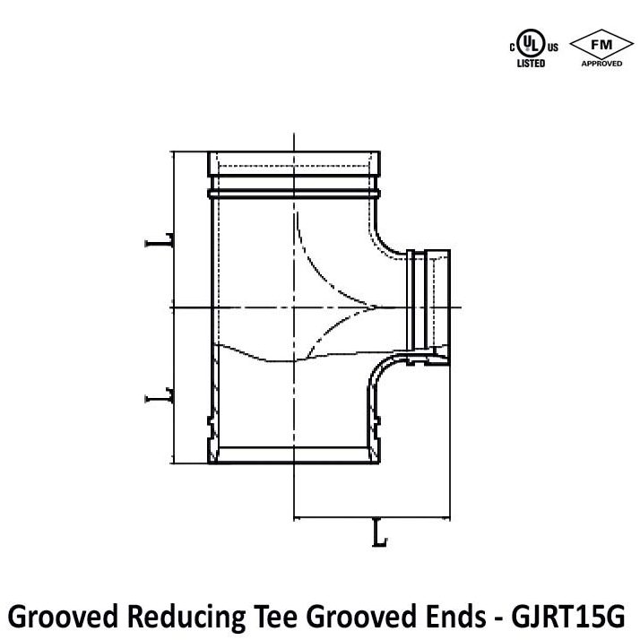 Grooved Reducing Tee Grooved Ends